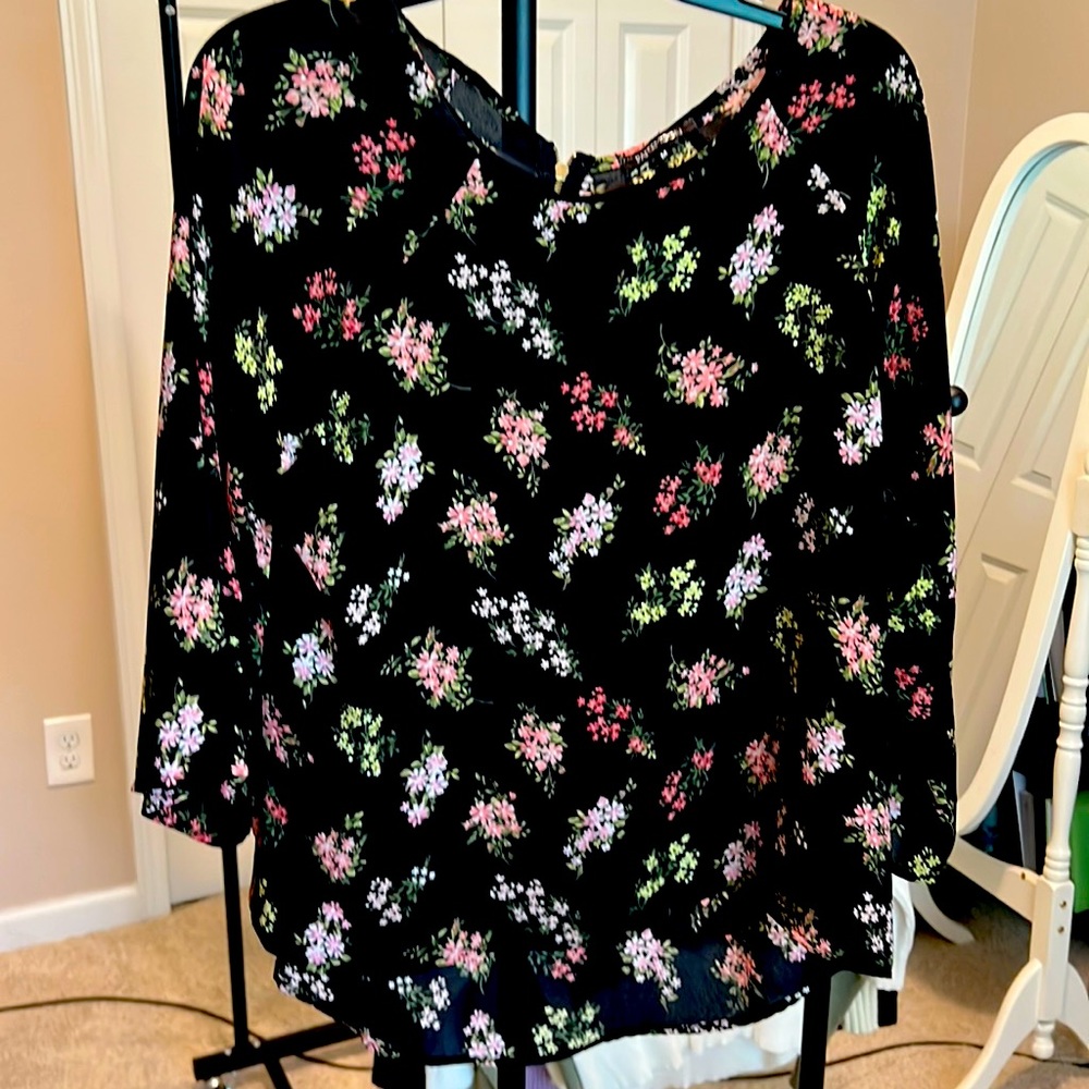 Floral work blouse